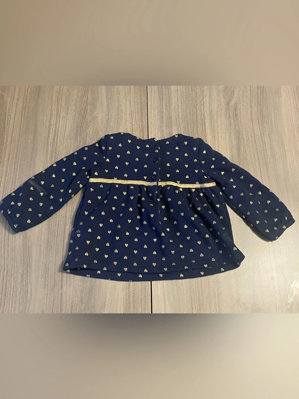 Carter's Toddler Girl Navy & Gold Heart Top – Size 24M